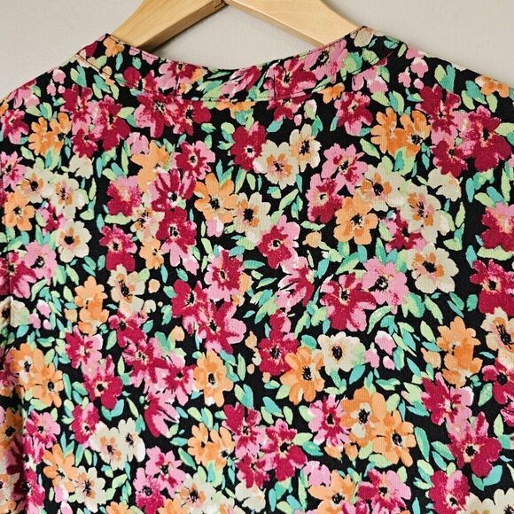 EUC LIKE NEW ALMOST FAMOUS GARDEN FLORAL BUTTON DOWN TIERED SHORT DRESS SIZE L - Picture 9 of 16
